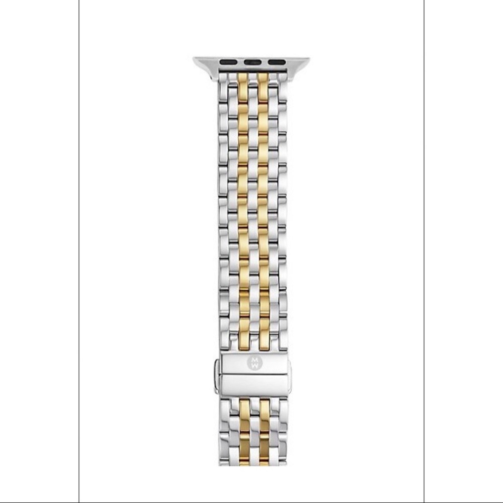 Michele Apple® Watch 18K Goldplated & Stainless Steel Bracelet
